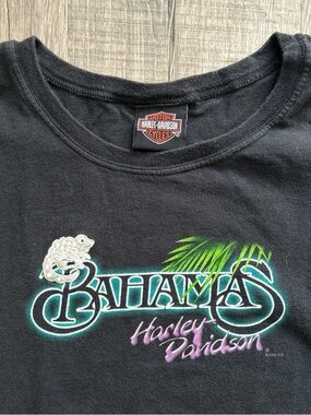 Harley-Davidson Black Tee with Bahamas Graphic